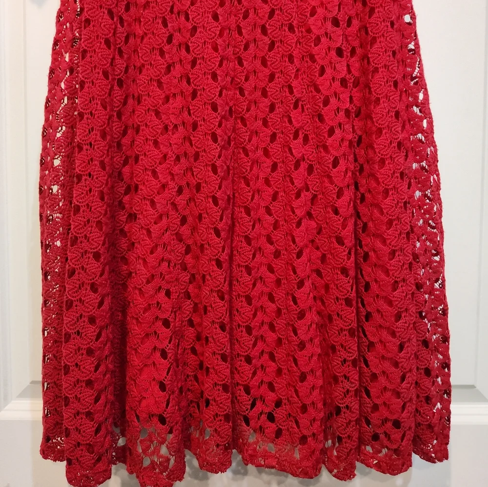 Rabbit Rabbit Rabbit Red Crochet Midi Dress - Picture 2 of 11